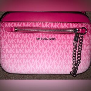 Michael Kors Ombré Pink Crossbody Bag with Chain Detail